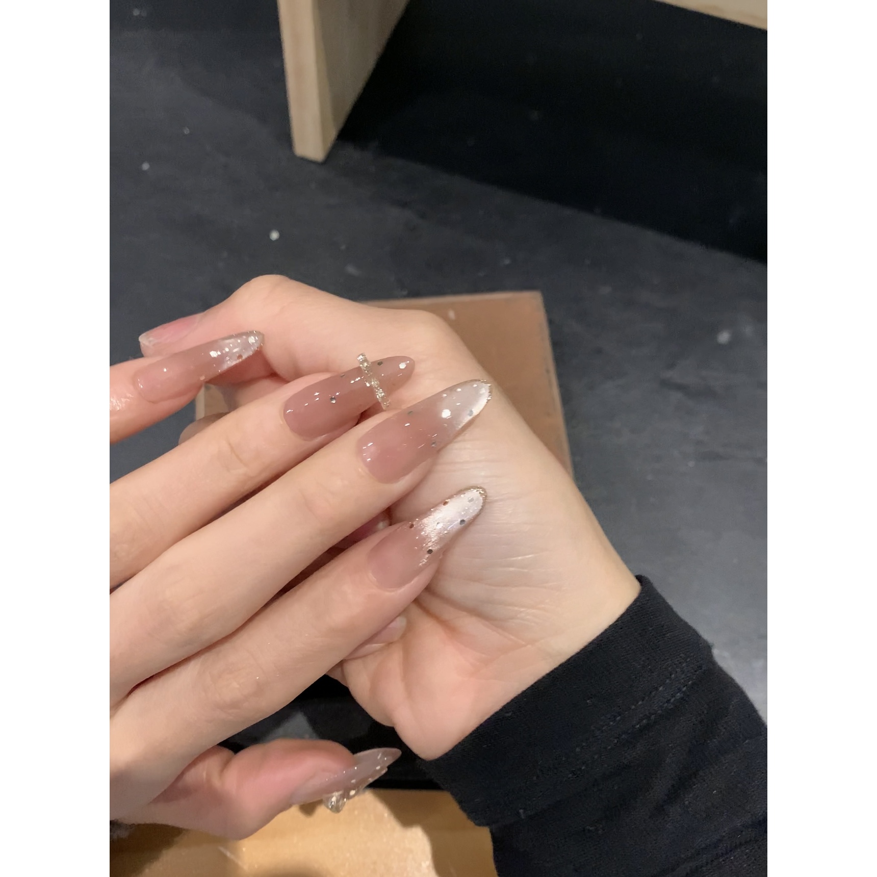 【波点蝴蝶结】纯手工制作猫眼爆闪清冷轻奢款可拆卸穿戴甲