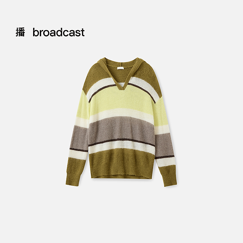 【商场同款】播连帽V领毛针织衫BDS4SD3698