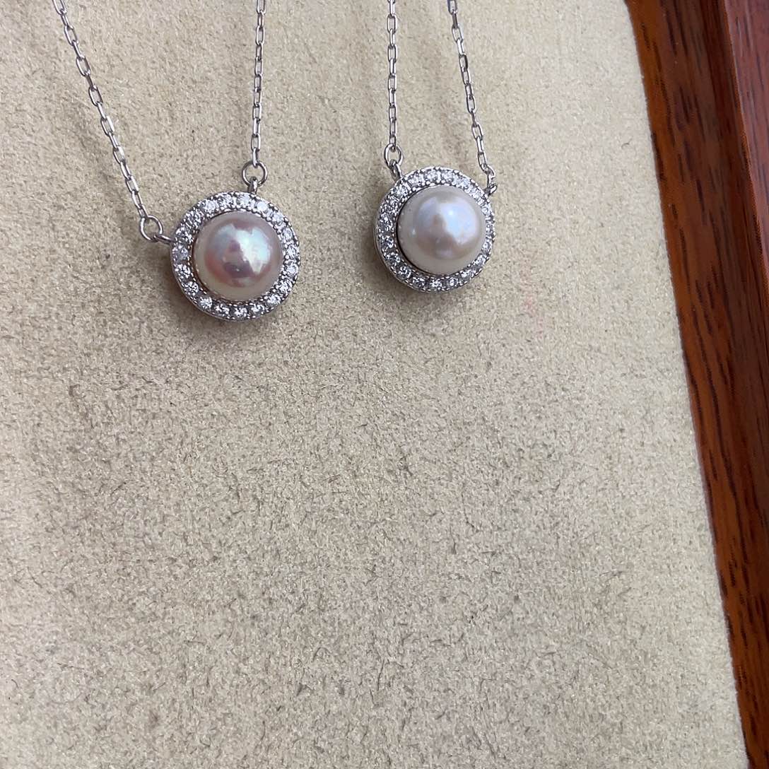 海水珍珠银S925镶嵌颈饰