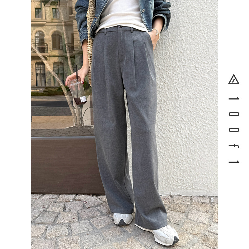 福利 通勤法则西装裤 微阔腿裤型 藏肉拉腿 垂顺面料  F9896