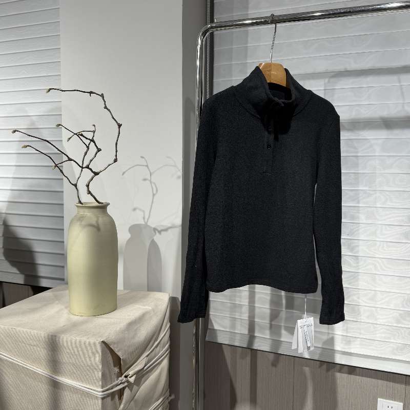 立领半拉纯色打底衫长袖T恤X2EQD8502S