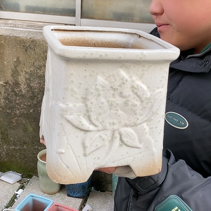 紫砂花盆正品口16高19