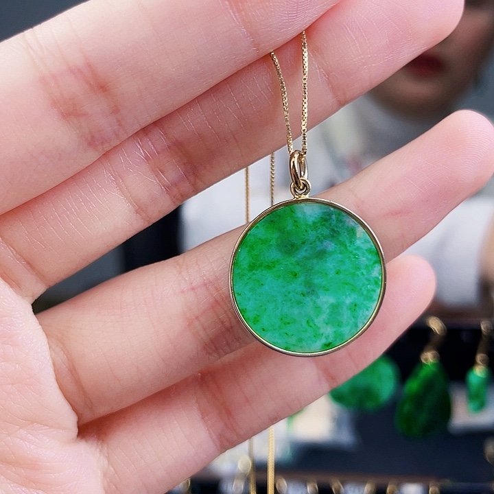 翡翠颈饰银S925镶嵌饰品