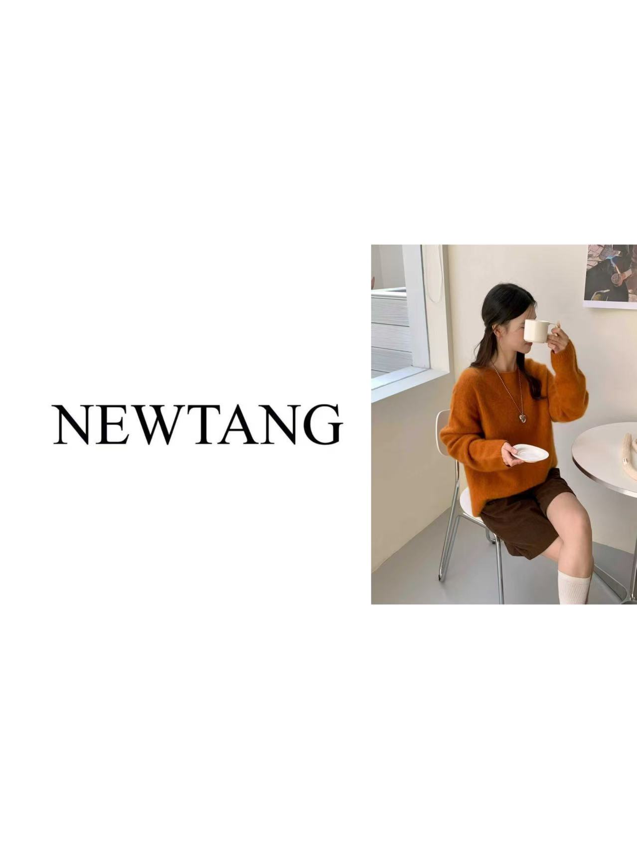 【100%羊毛圆领】364针织衫女圆领时尚百搭上衣 南瓜色