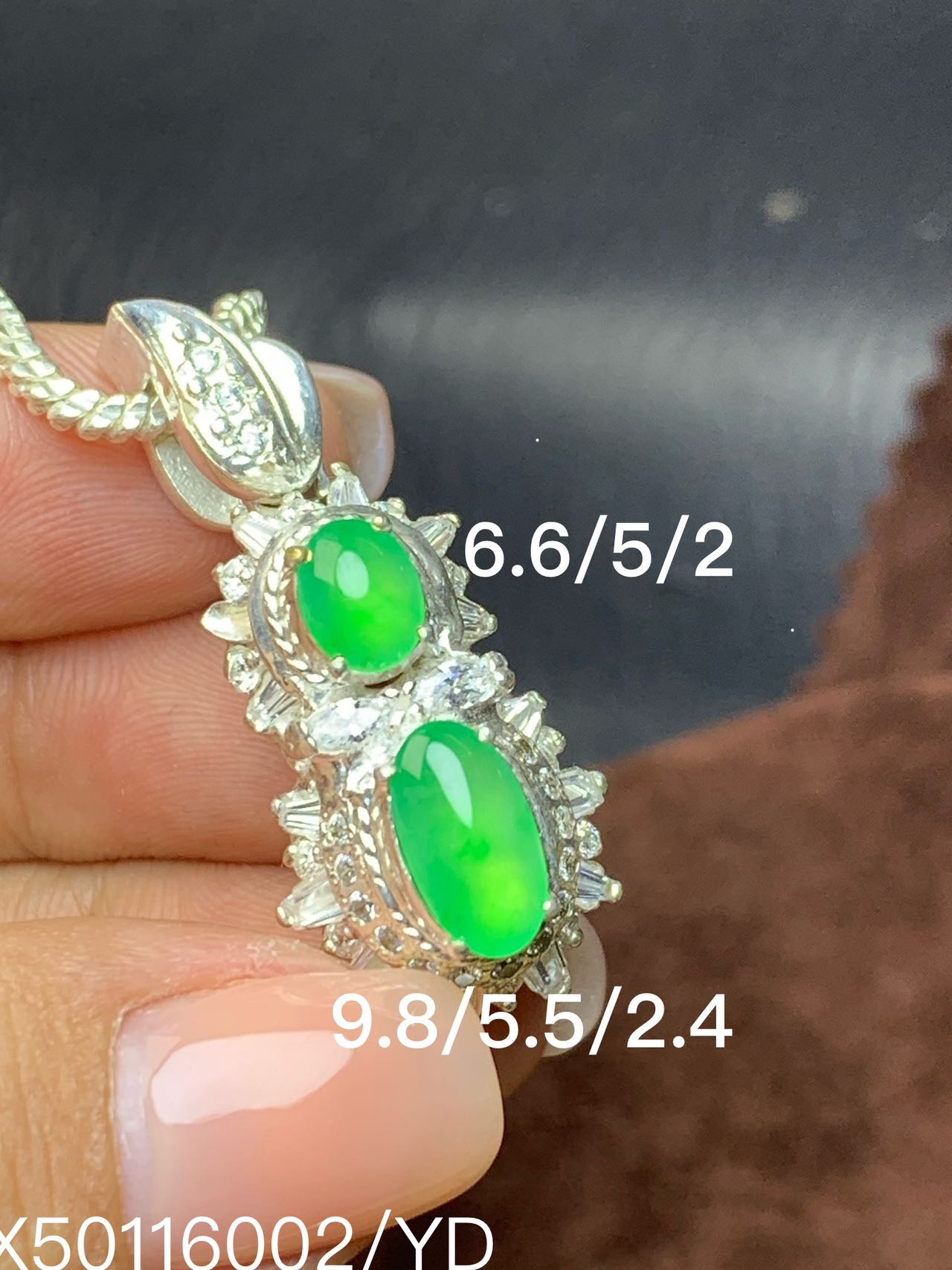 【缅甸寻翠】天然缅甸A货翡翠黄阳绿戒面男女通用