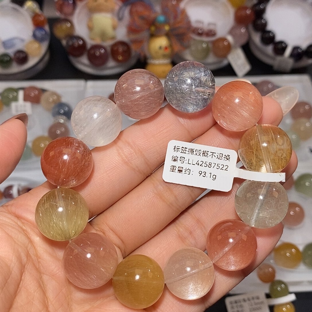 未镶嵌水晶手链彩兔毛手链17.5