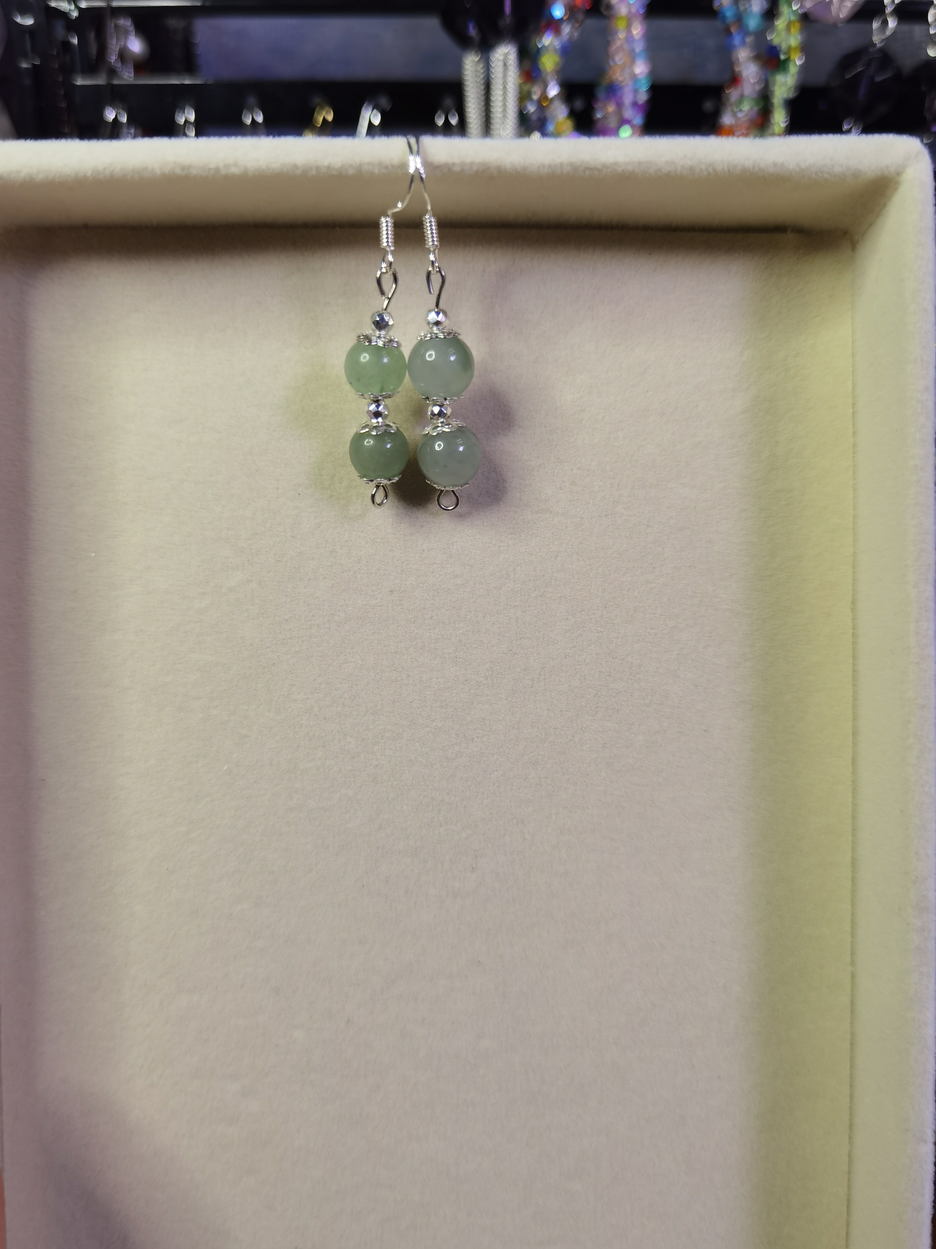 铜合金石英石耳饰 时尚百搭天山翠耳环