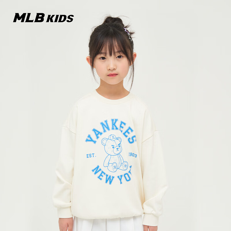 MLB儿童官方男女童皱眉熊系列运动时尚休闲卫衣流光风7AMTC0444