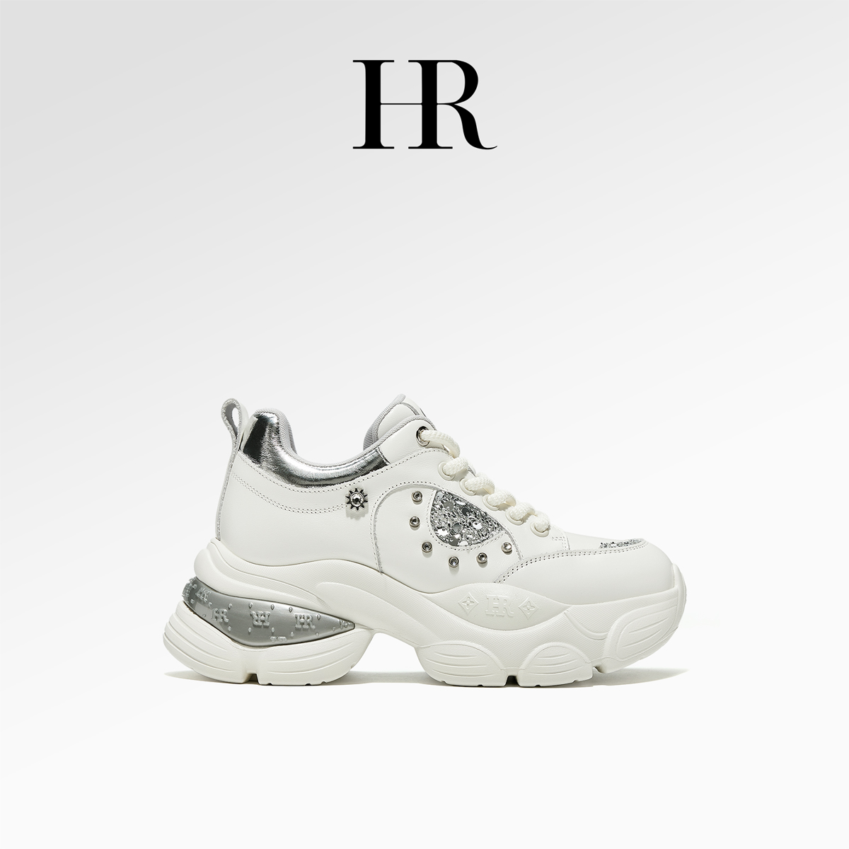 HR/赫莲娜【银熠星芒】轻奢时尚增高老爹鞋2026新款小个子休闲鞋女