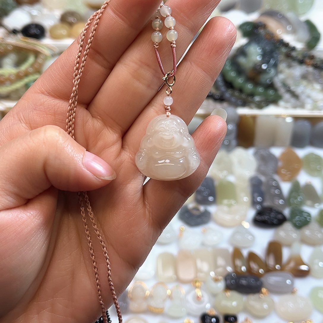 和田玉吊坠(赠链)18K金镶嵌