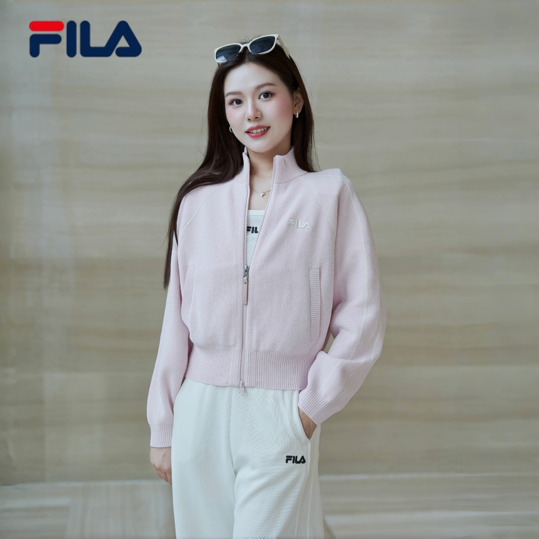 Fila/斐乐【高定套装】女装秋新款显白气质减龄针织外套秋冬穿搭