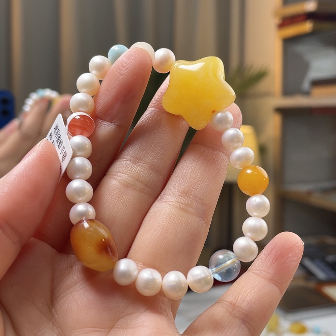 琥珀颈饰未镶嵌蜜蜡手串