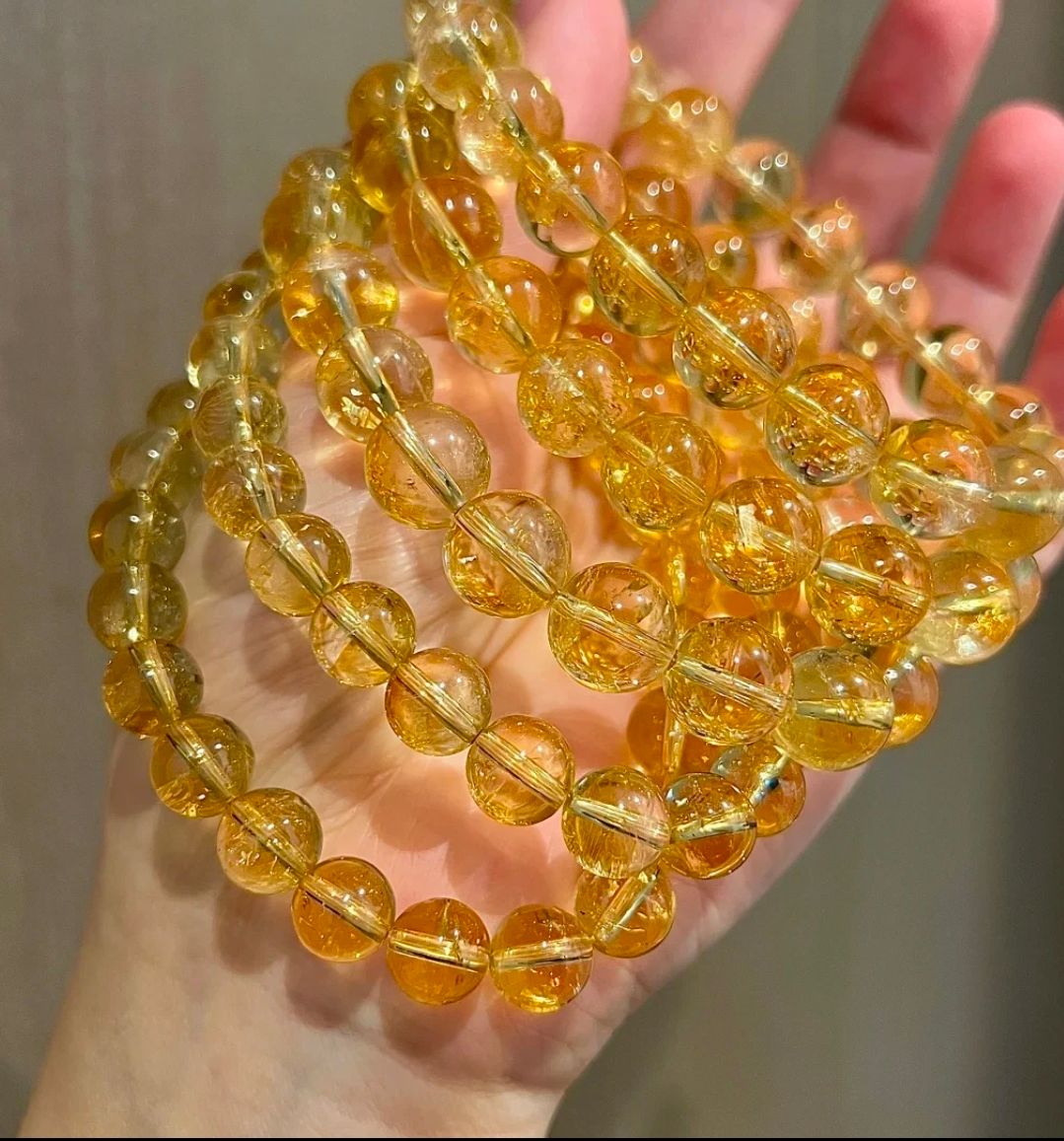 【海阳】天然黄水晶手串