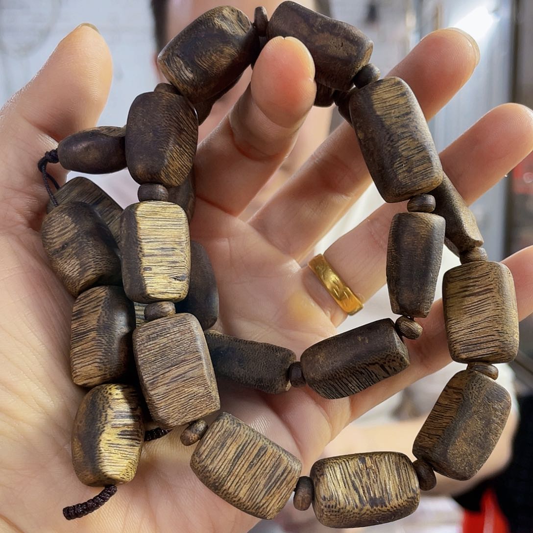 沉香手串棋楠留疤双圈1.4/43克多样性发一