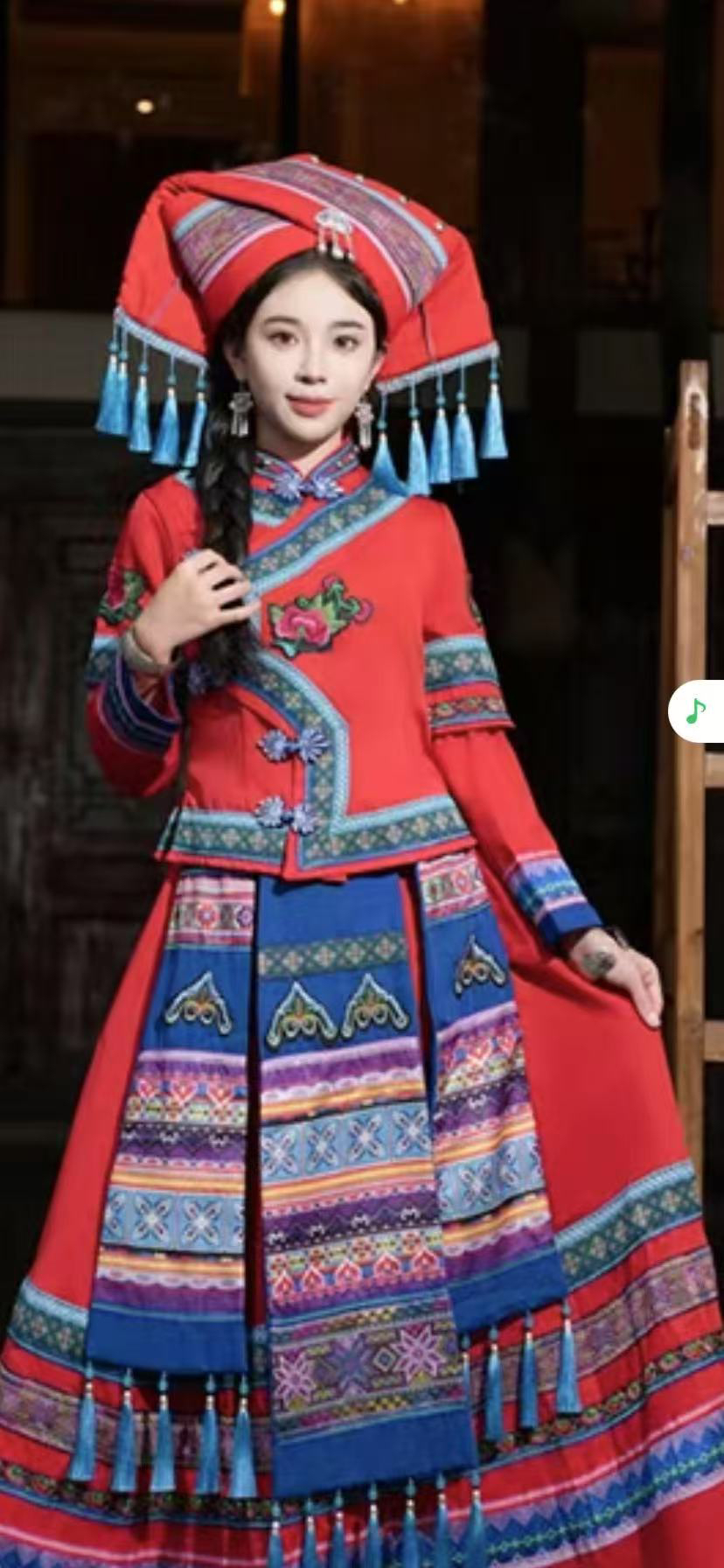 服装练功服表演服长款舞蹈服裙子长袖女士民族服大摆裙民族风