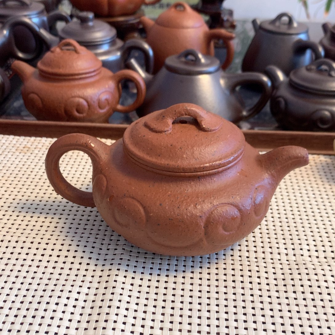 山***恙茶壶紫砂宜兴原矿老朱泥220cc