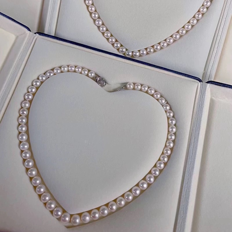 925银银制品 母亲节送妈妈婆婆-约 8mm近圆项链（微瑕）-