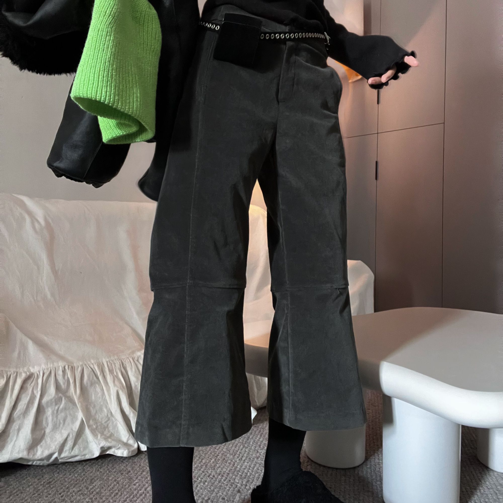 【Miss 程】东大门新品丝绒七分裤休闲裤