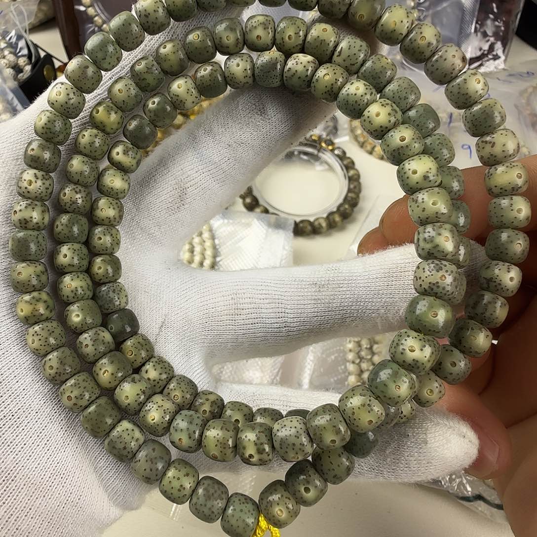 手串星月菩提108长串绿料