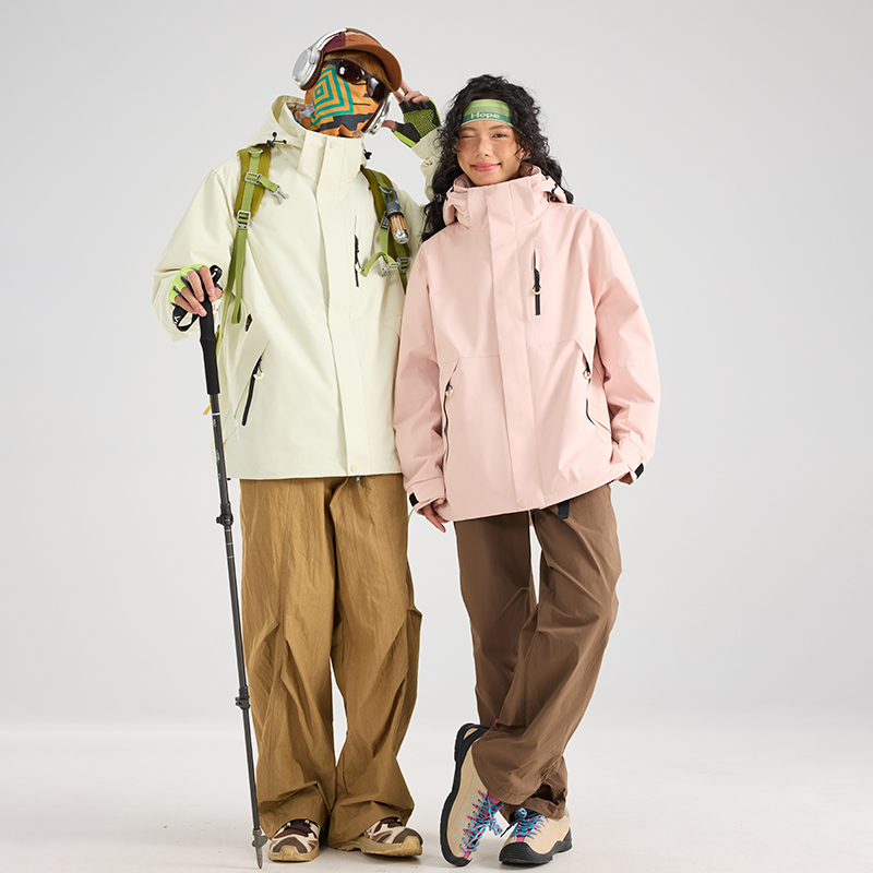 新款春秋冬户外休闲三合一防风防水连帽时尚百搭外套情侣款