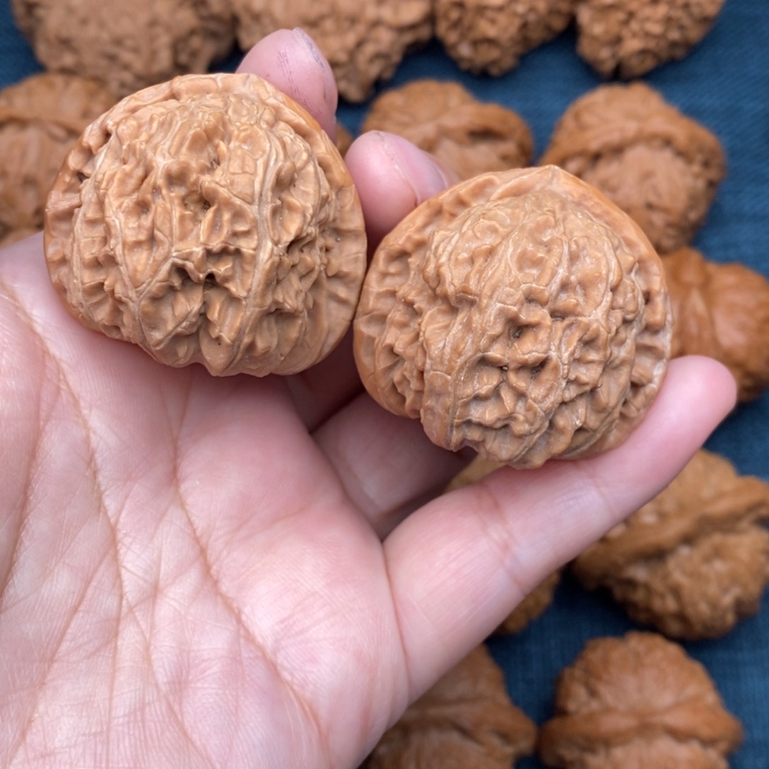 文玩核桃把件39老树三角白