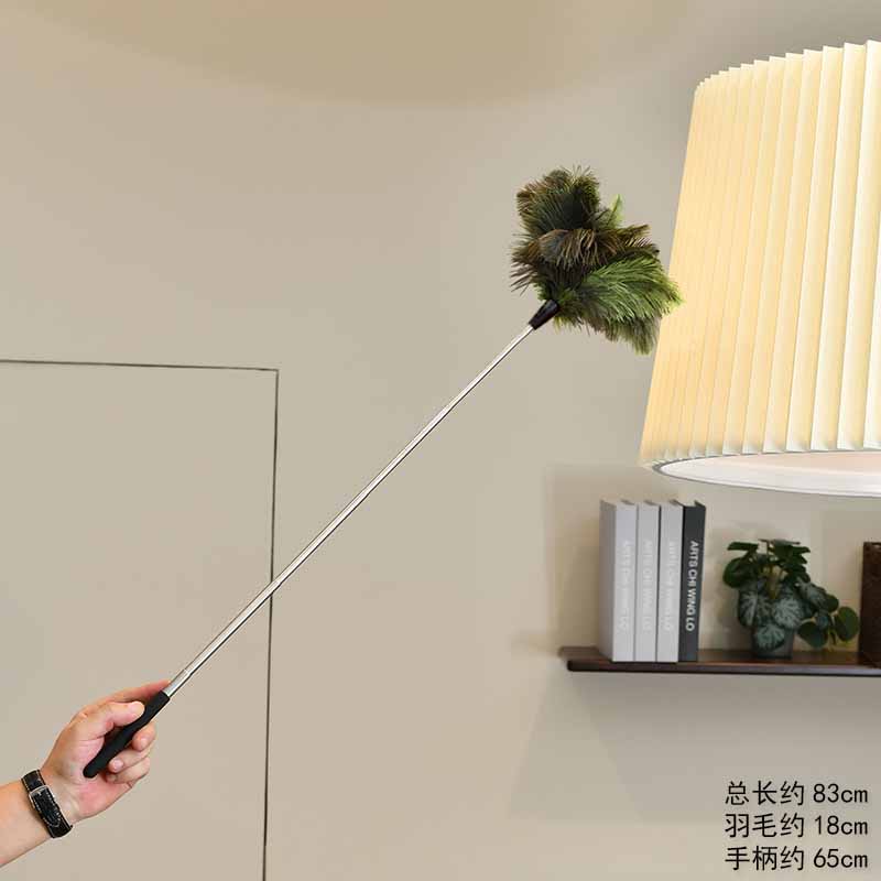 掸尘迎新鸵鸟毛鸡毛掸子除尘家用可水洗伸缩打扫宋式居家美学摆件