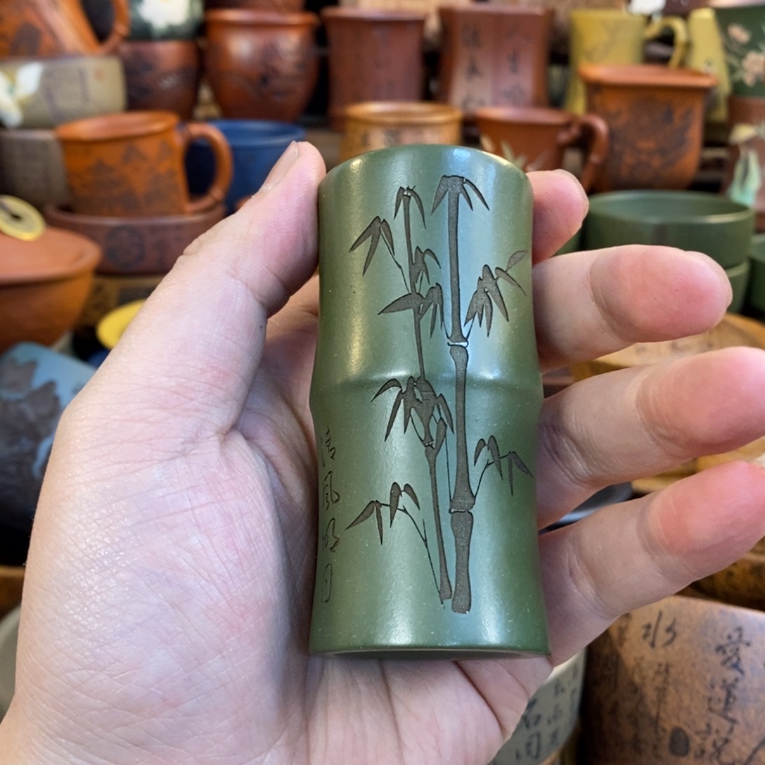 紫砂杯子宜兴全手工紫砂杯