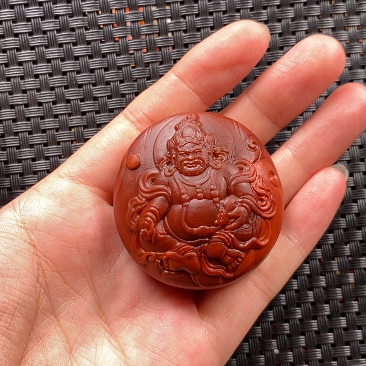 醉***关未镶嵌挂件玛瑙/玉髓战国红挂件
