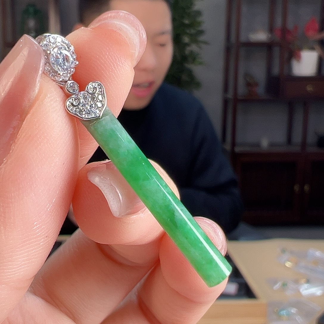 翡翠银S925镶嵌颈饰吊坠7