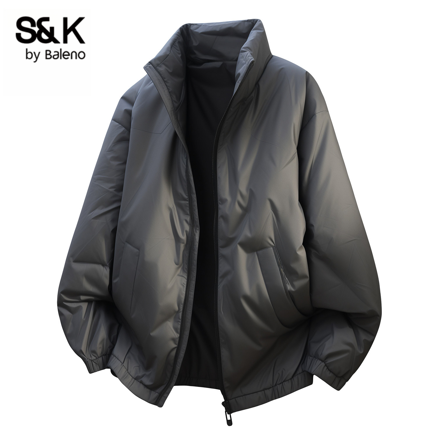 班尼路S&K白鸭绒轻薄立领羽绒服男款冬季2025新款保暖面包服外套