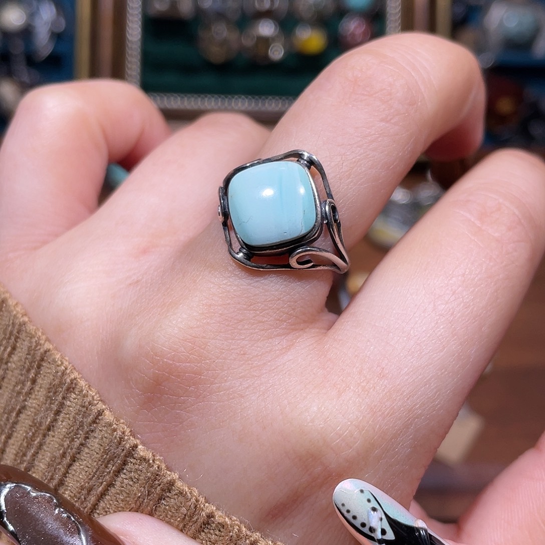 绿松石银S925镶嵌戒指戒指