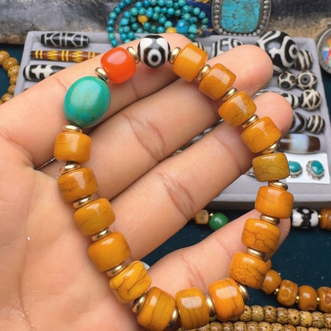 柏香籽/百香籽手串牦牛骨