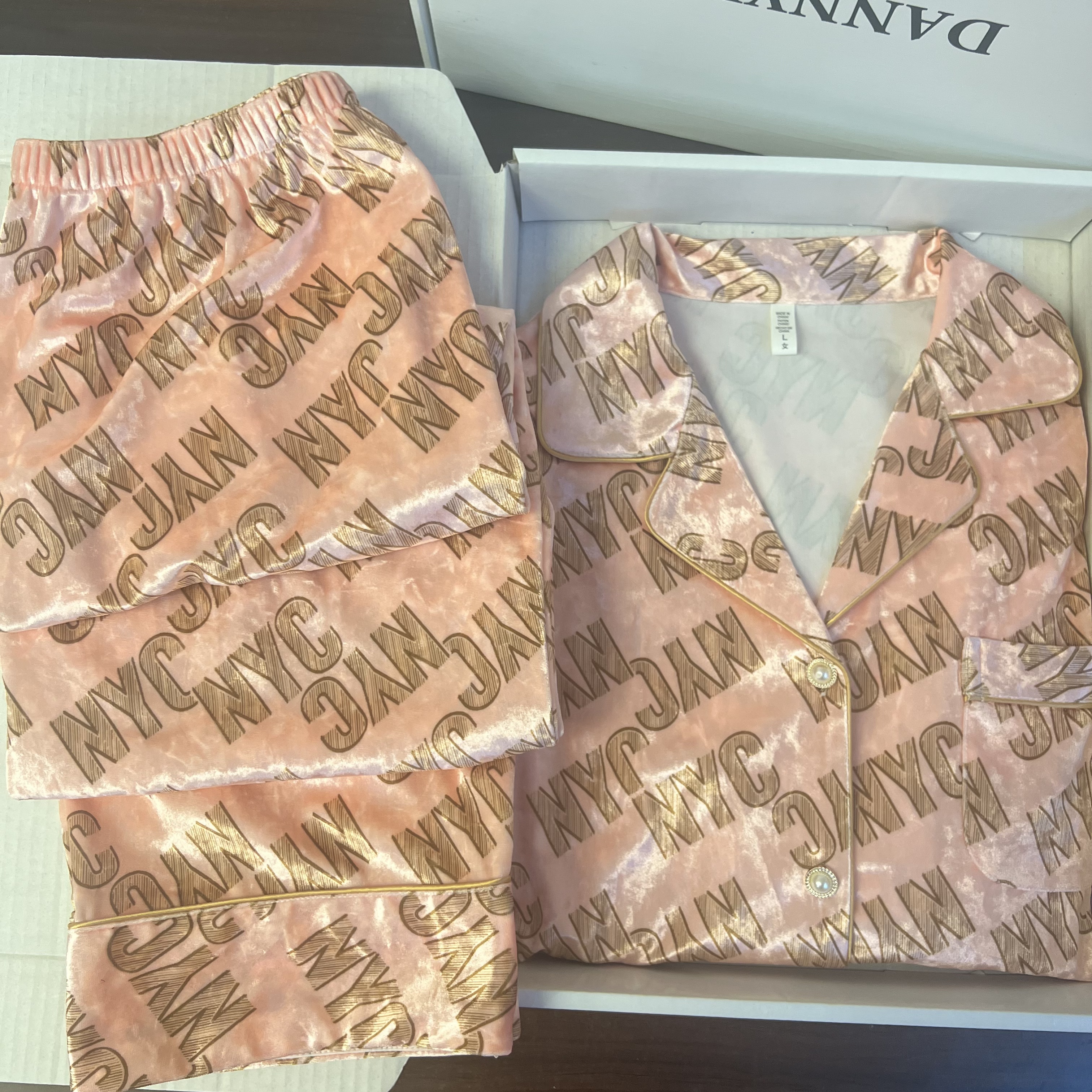 【金粉世家】金钻绒睡衣软丝男女同款网红家居服套装情侣可外穿