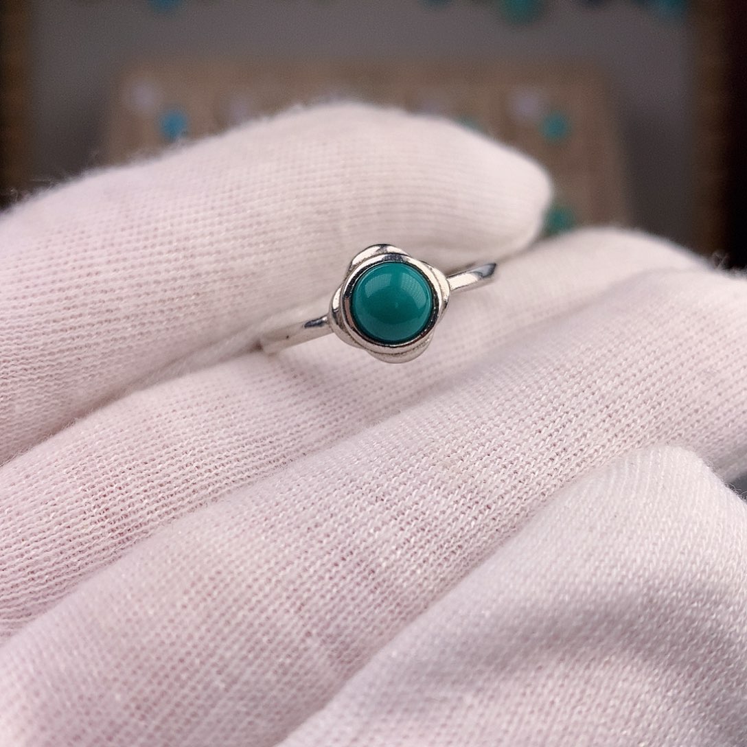 绿松石戒指银S925镶嵌