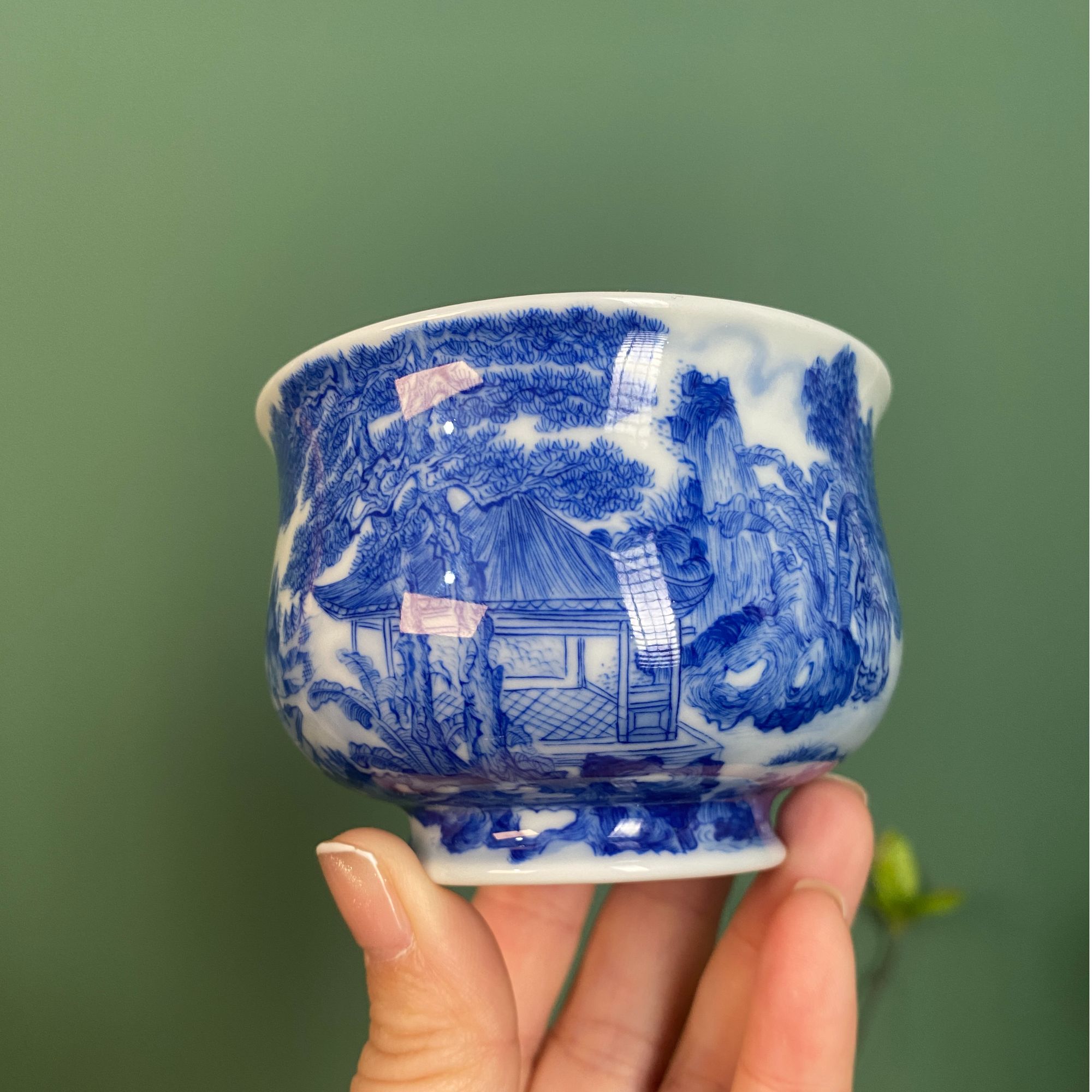 【九茗珍藏】宋画精工山水大炉式杯110cc 手工手绘  景德镇茶具