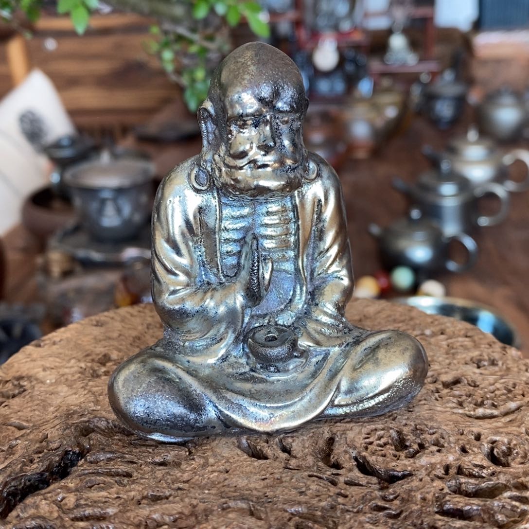 达摩悟道，建水紫陶，纯柴烧茶器