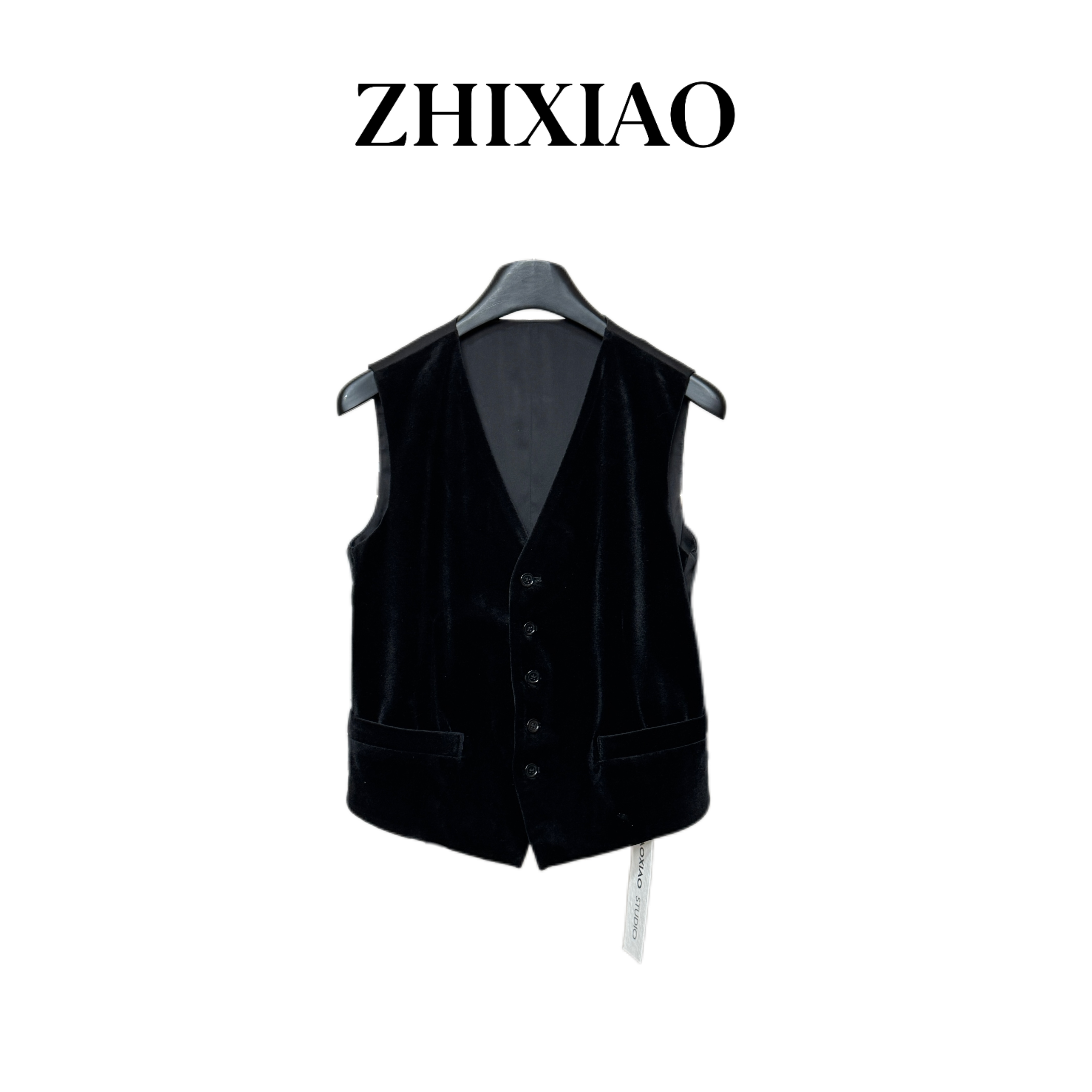  【ZHIXIAO】秋冬新款：丝绒拼接马甲5061