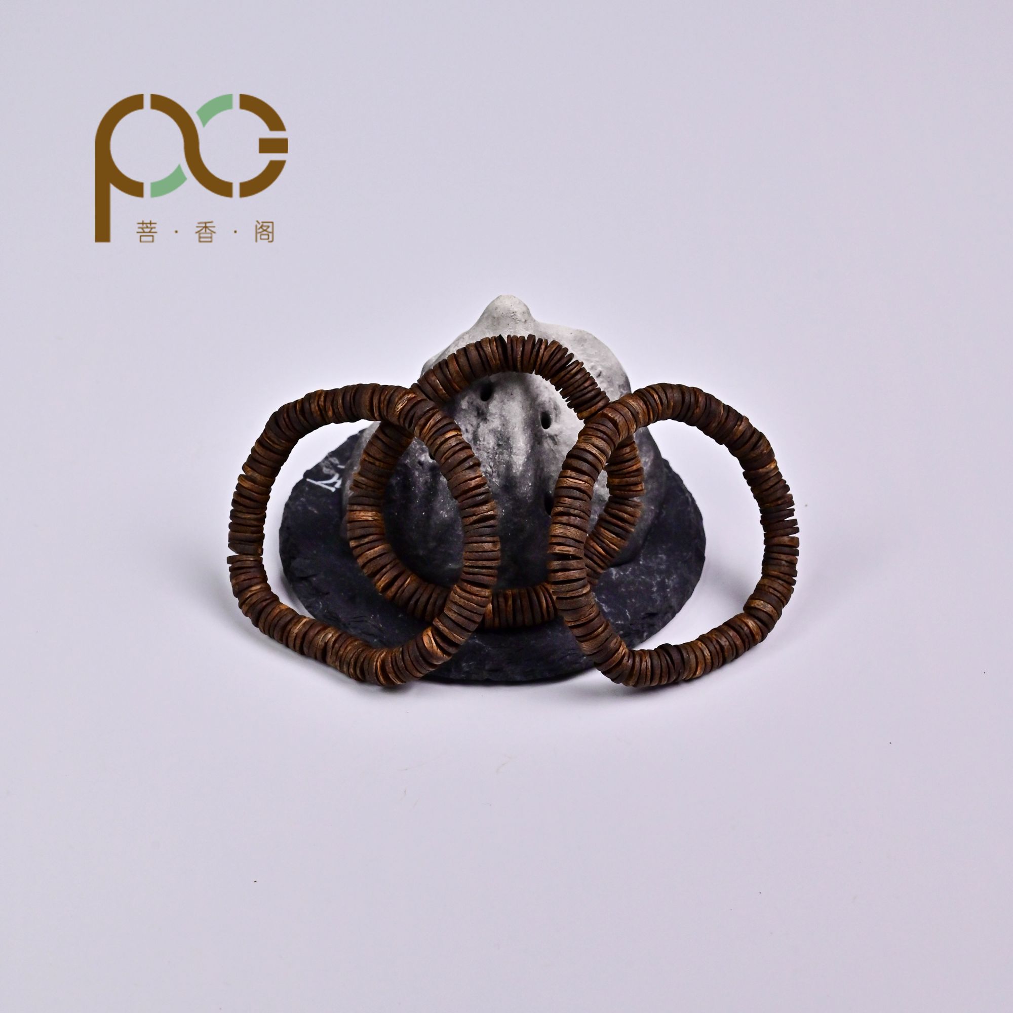 菩香阁 沉香海南莺歌绿棋楠沉水金钱片随型单圈手串多样性发一8g