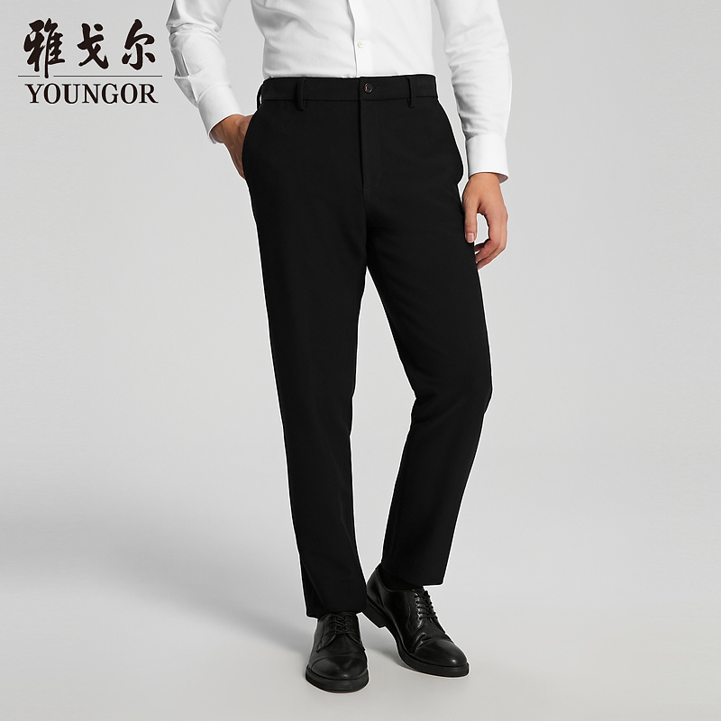 【商场同款】雅戈尔男藏青休闲裤YCKQ335671FWA直筒舒适男士保暖