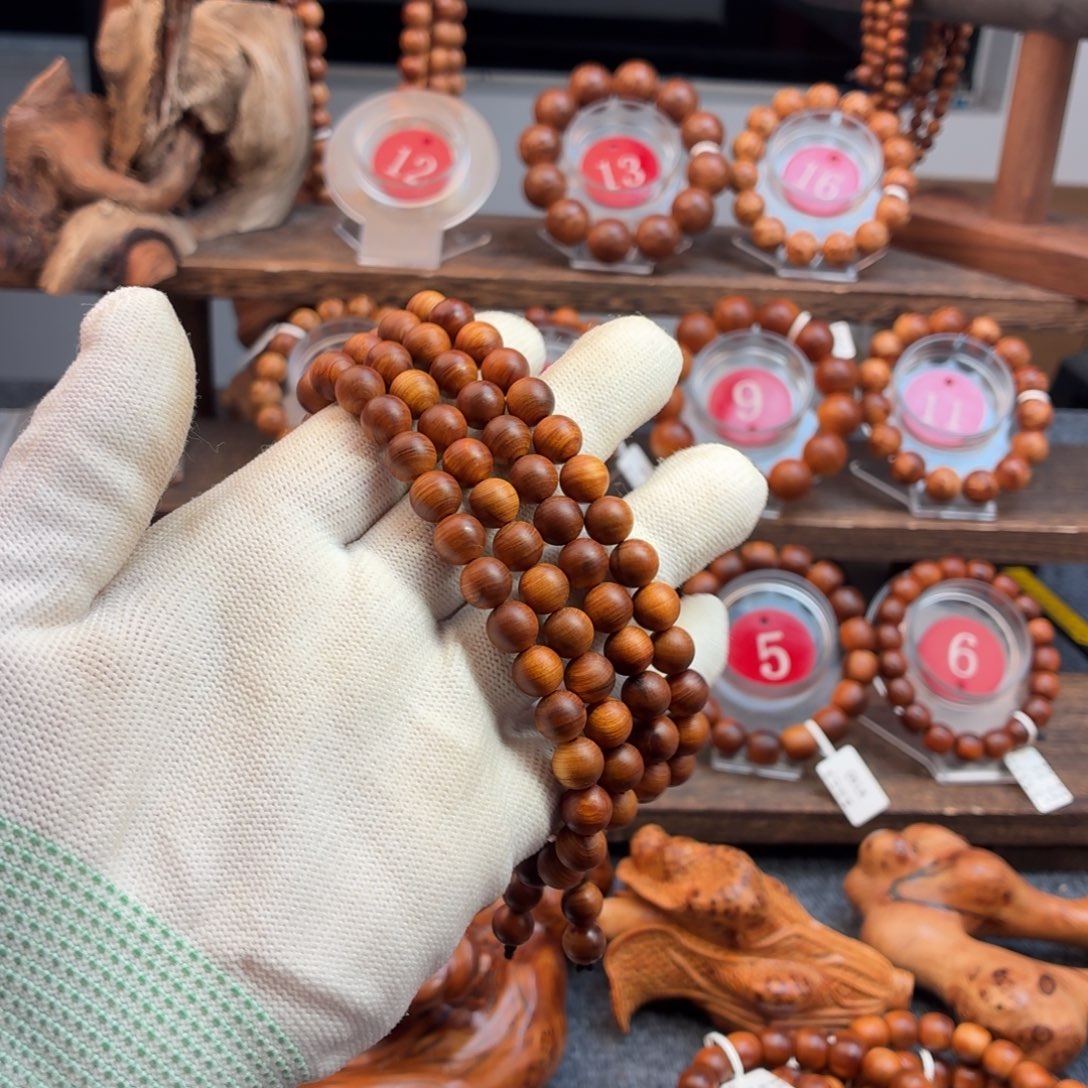 奔***灞柏木（崖柏）手串/手链08黑油108咖雷击虫香