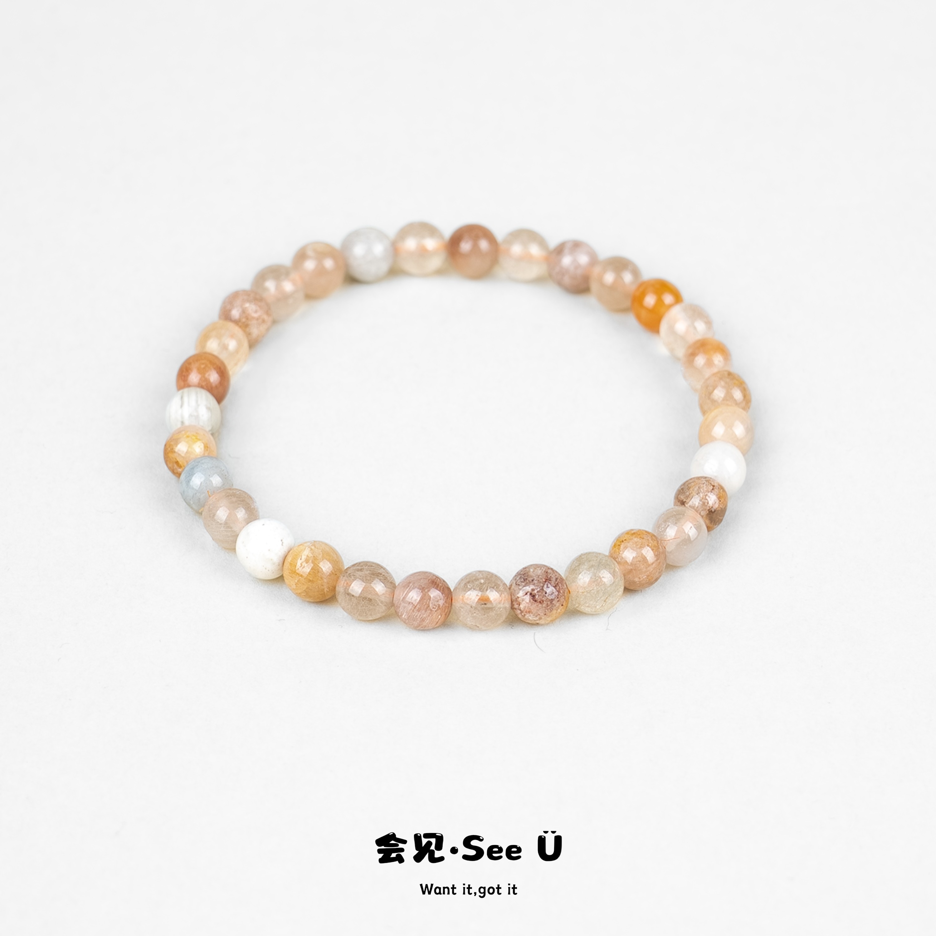 「彩兔毛」仙女彩兔毛水晶手串