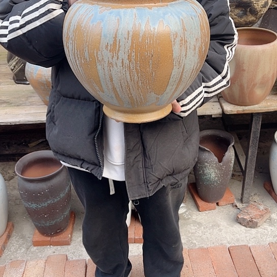 紫砂花盆高度27口径19