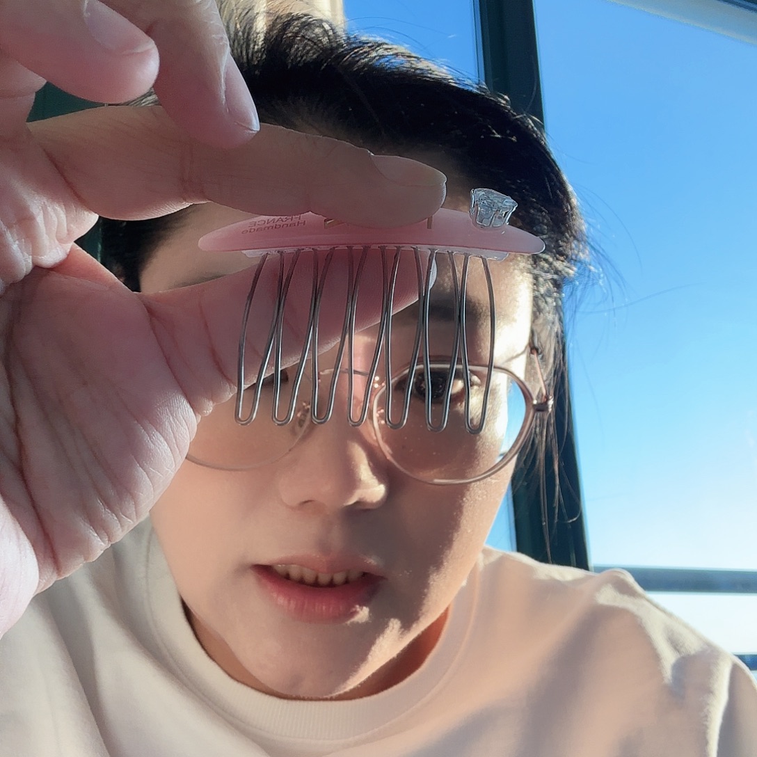 布艺铁合金粉色y家发梳