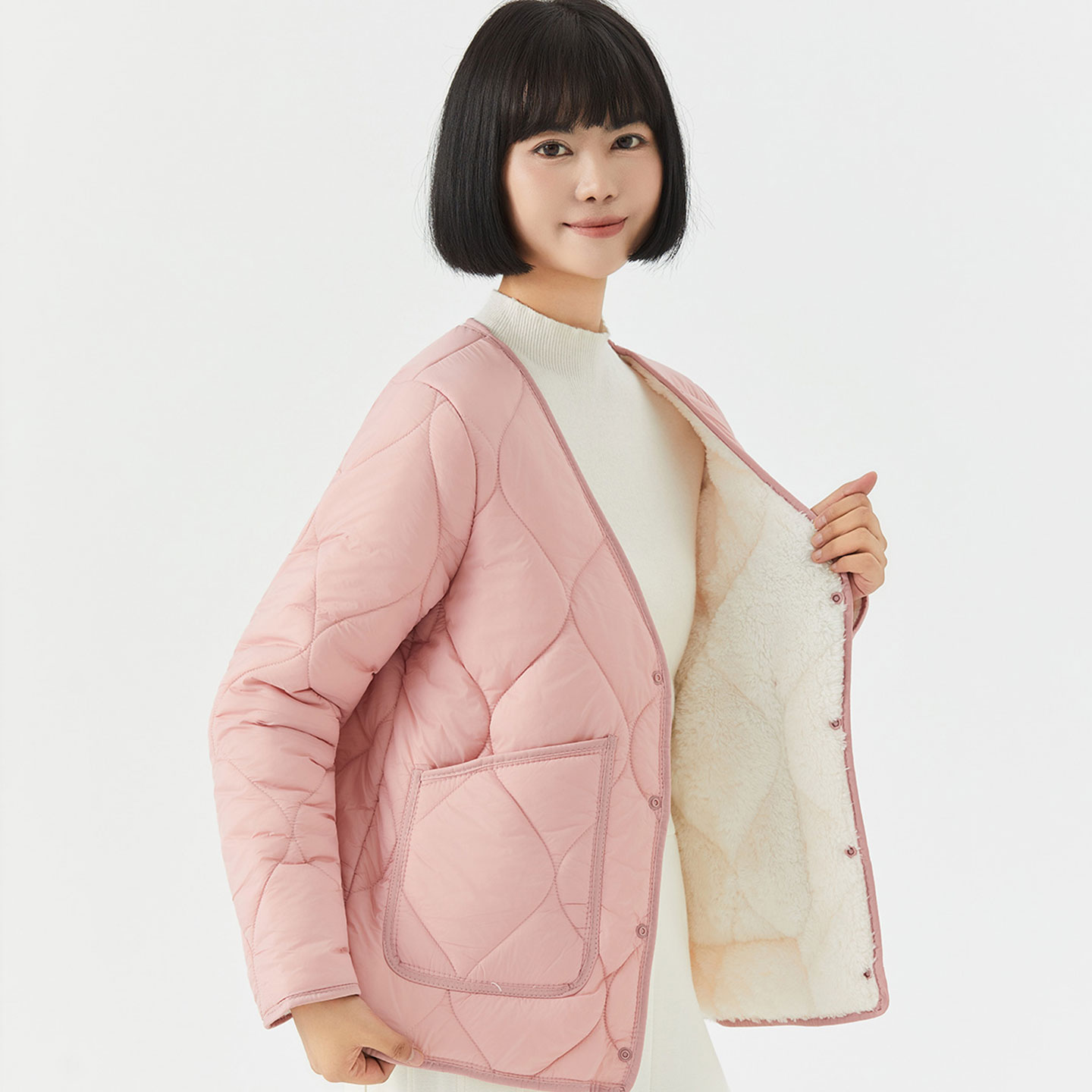 时尚羽绒棉衣女短款冬季新款加绒加厚保暖棉服妈妈打底内胆小棉袄