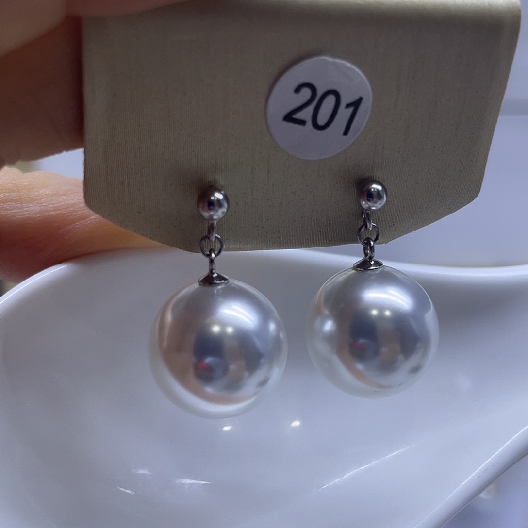 淡水珍珠耳饰银S925镶嵌