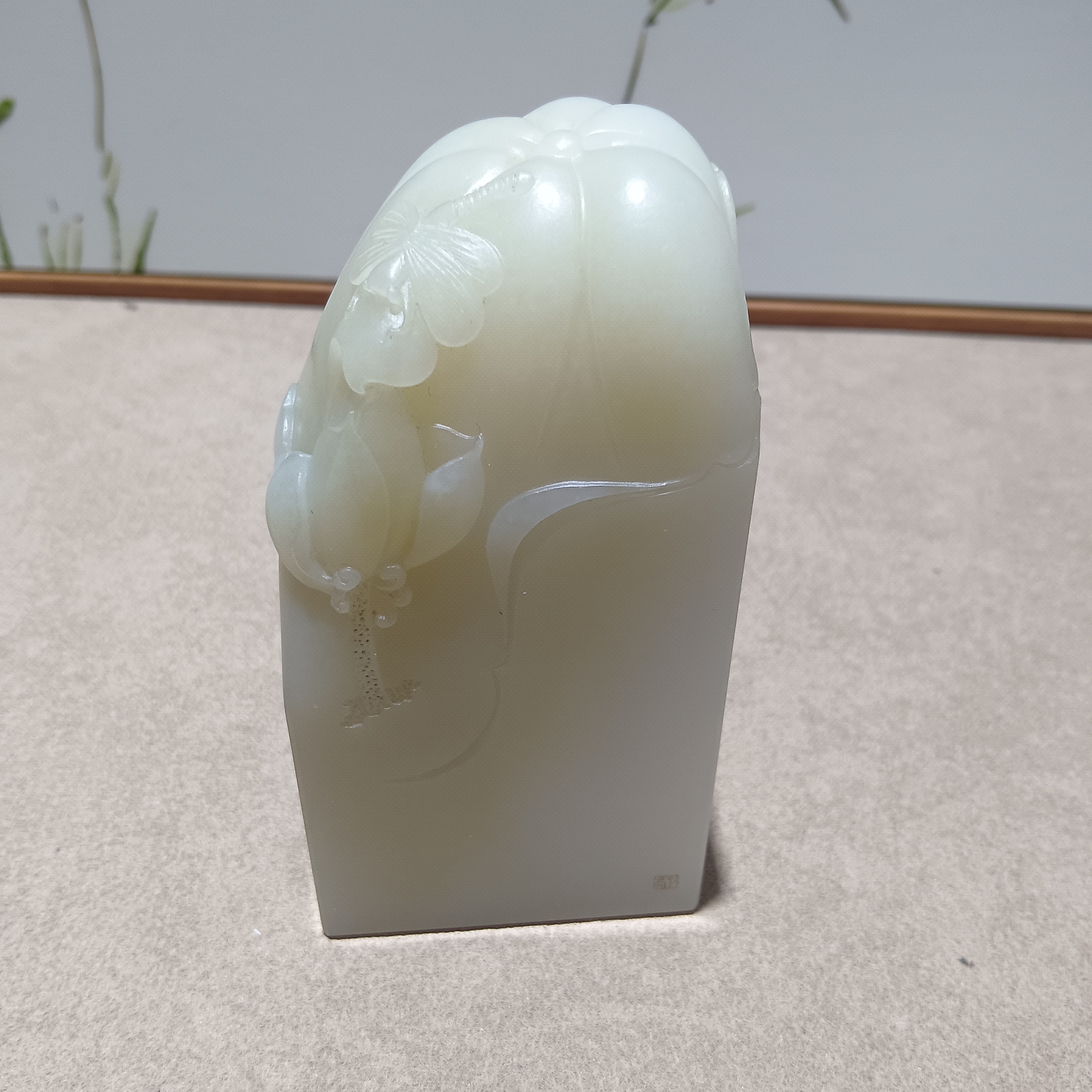 天然和田玉，玉质油润光泽精美印章小摆件