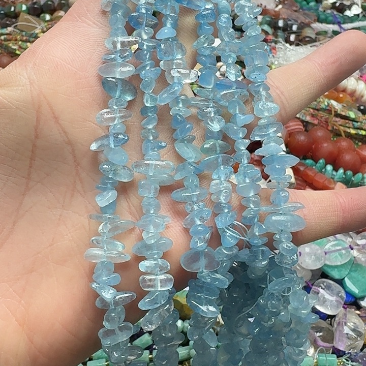 玛瑙/玉髓未镶嵌珠宝半成品一条海蓝宝随行