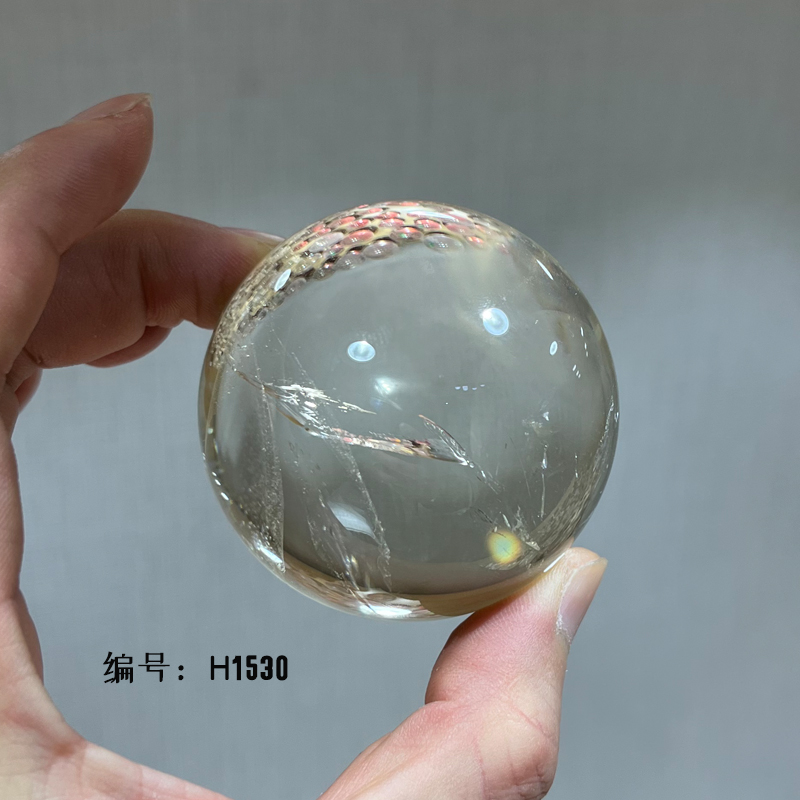 （H1530）天然白水晶球风水摆件抖音基地鉴定证书100正品