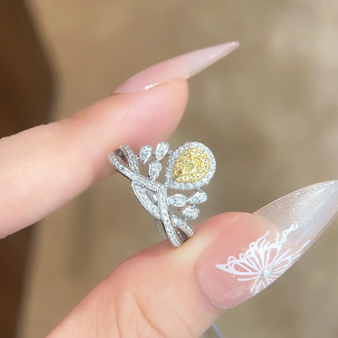 【六言精选3号】01149重金 水滴皇冠戒指 