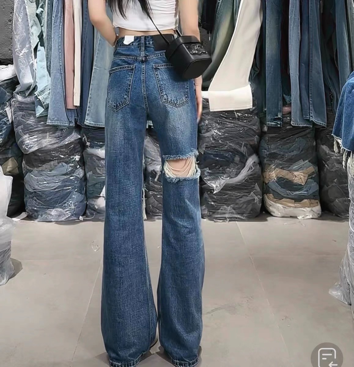 S家牛仔喇叭裤显瘦